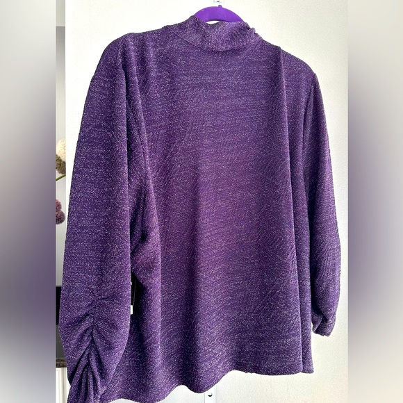 NWT Purple sparkle cardigan. 3X - Picture 2 of 2